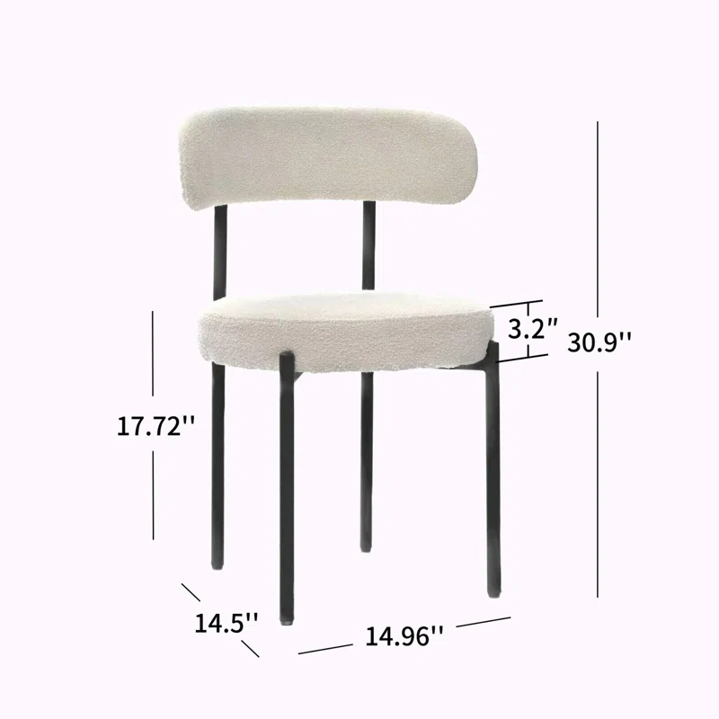 Boucle Dining Chairs Set of 2 (Set of 2)