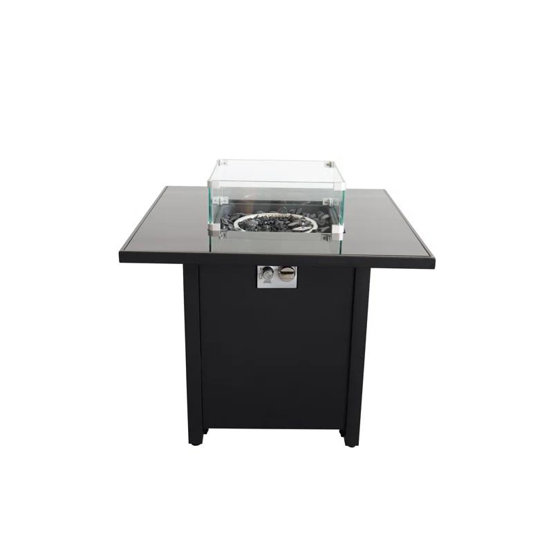 30" Black Steel Free-Standing Gas Fire Pit