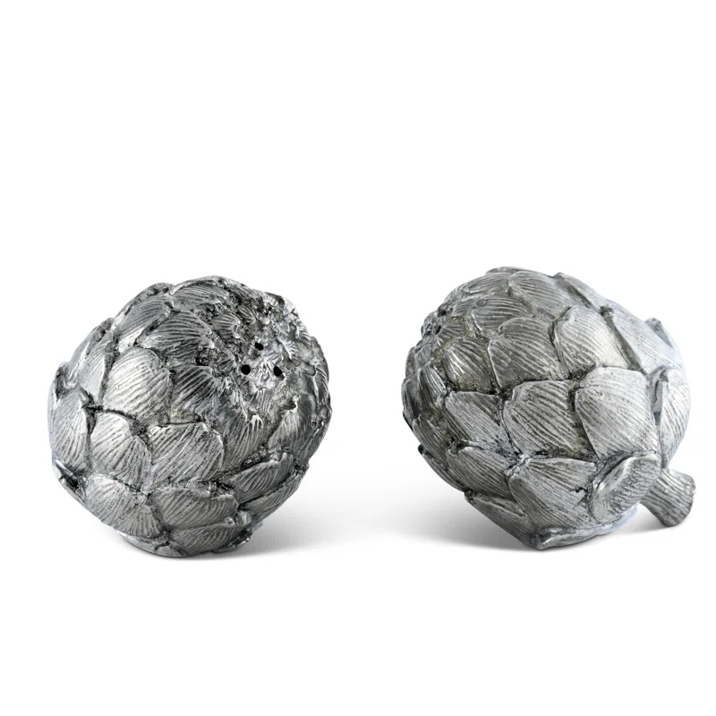 Vagabond House Farmer's Market Pewter Artichoke Salt and Pepper Shaker Set