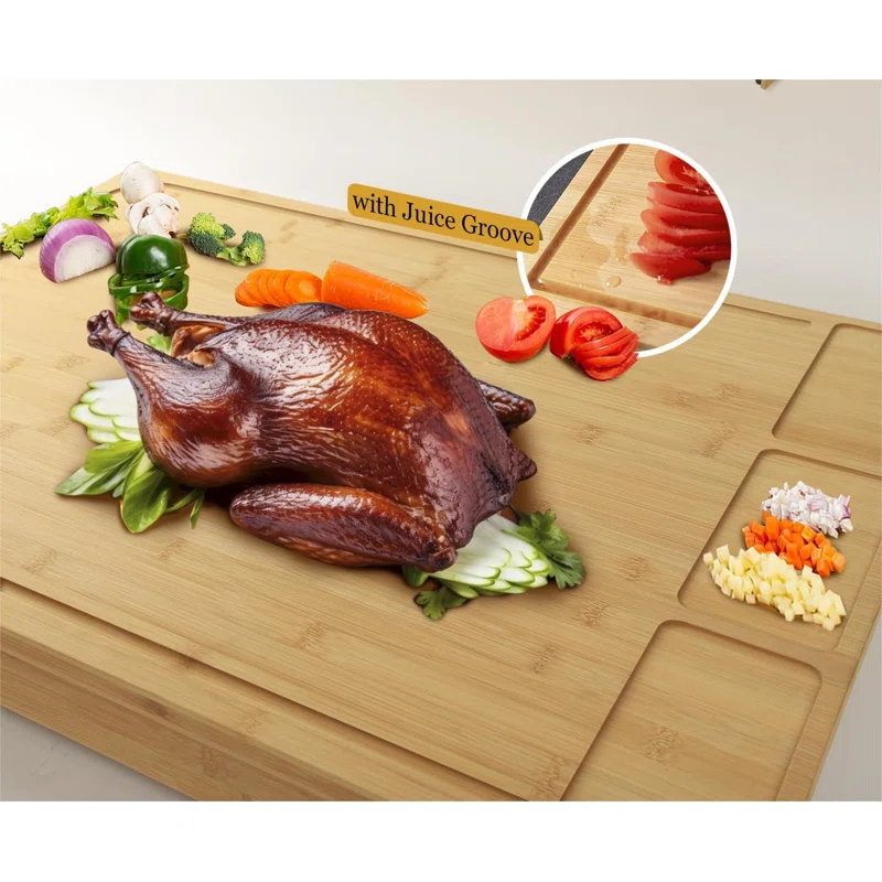 ColorLife 30 X 21 In Extra Large Bamboo Cutting Board And Stovetop Cover, Stove Top Cover Chopping Board With Detachable Legs And Juice Groove, Sink Cover Board, For Restaurant Kitchen Countertop