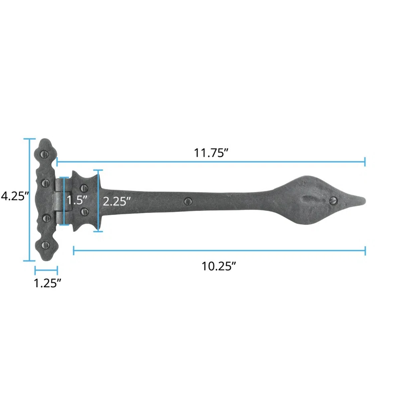 Doors Spear Tip Wrought Iron Strap Hinge
