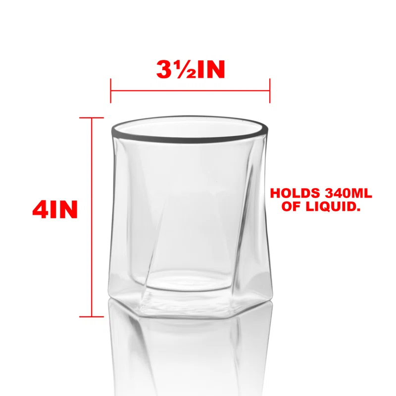 Lemonsoda Lemonsoda Double Wall Hexagon Whiskey Glasses