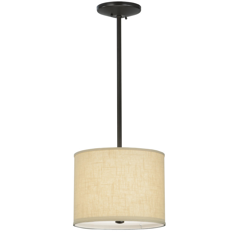 Meyda Lighting Cilindro Textrene 1 - Light Bronze Single Pendant