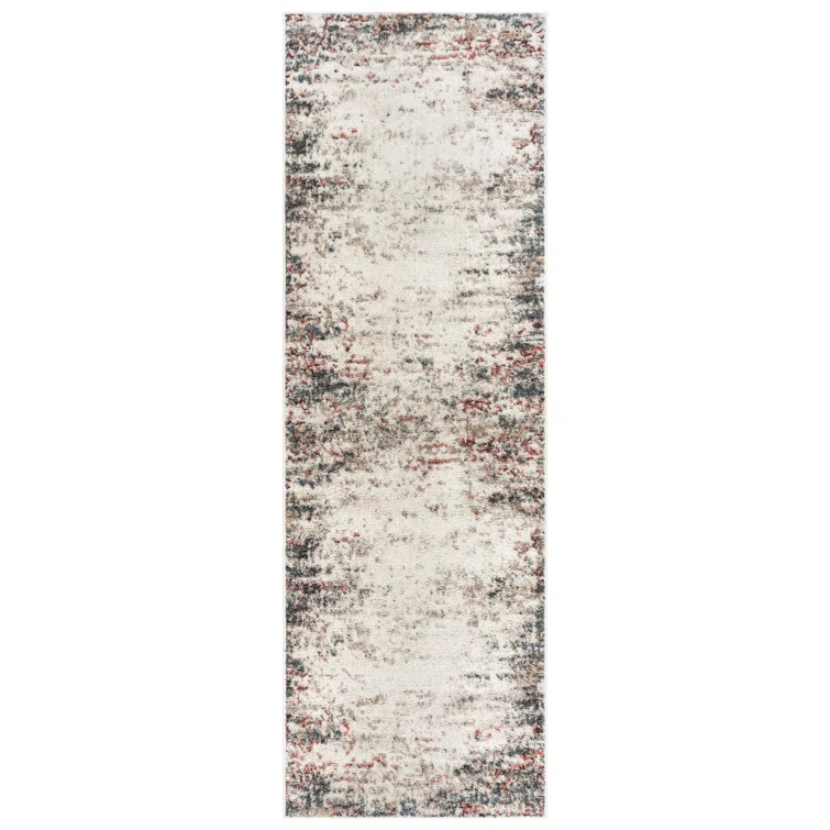 Bungalow Rose Maia Emne Modern Abstract Ivory Multi Polypropylene Area Rug