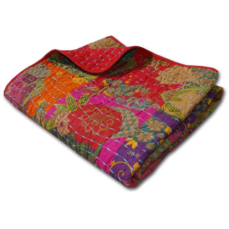 Jewel Patchwork Print Throw Blanket