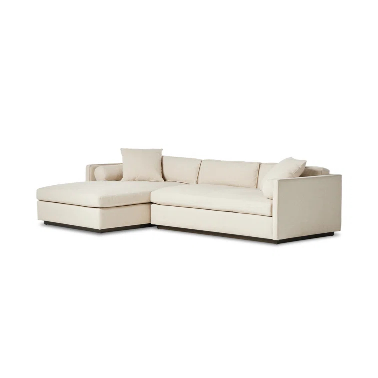 Sawyer White Cotton Blend 2-Piece Sectional Sofa
