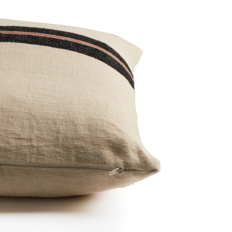 Four Hands VIRGINIA Striped Linen Reversible Throw Pillow