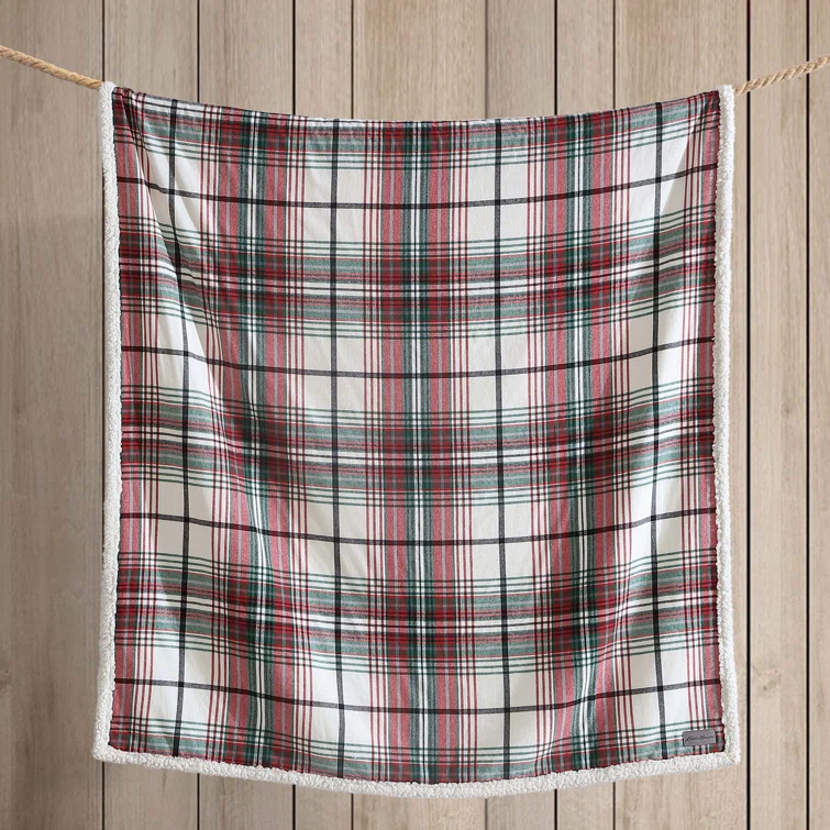 Eddie Bauer Eddie Bauer Printed Flannel/Sherpa Throw Blankets