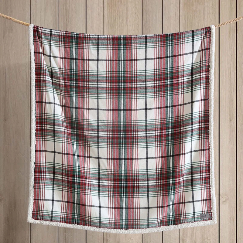 Eddie Bauer Eddie Bauer Printed Flannel/Sherpa Throw Blankets