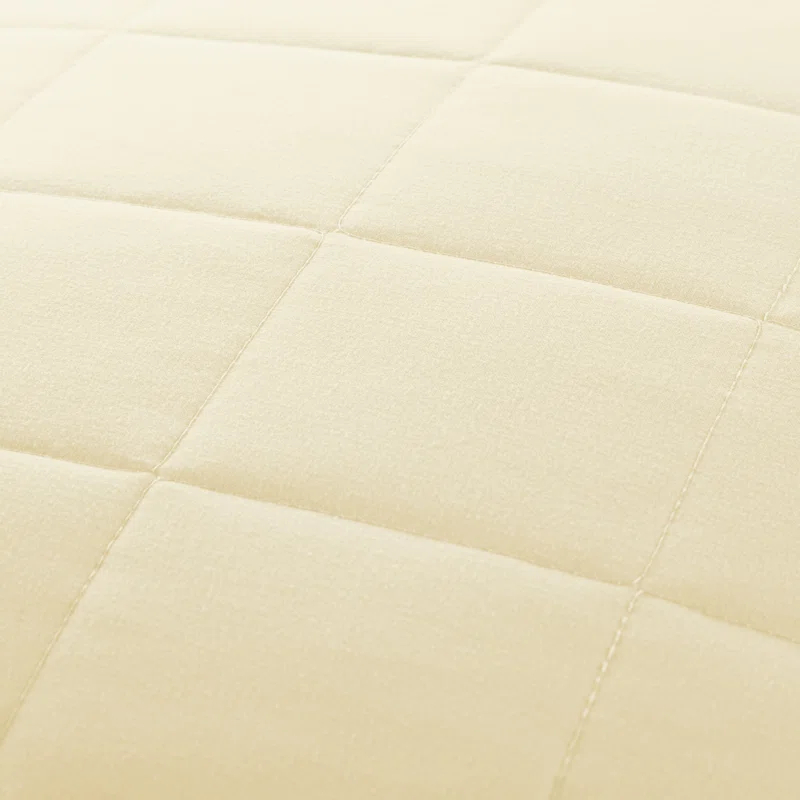 Lightweight Wrinkle Resistant Quilt Sets in Yellow Square for King Size Bedding by Comfort Canopy