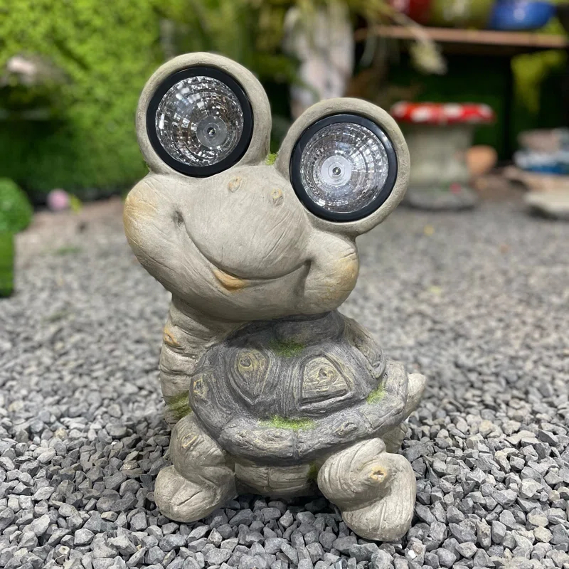 Bay Isle Home™ Swallow 15.75" Mossy Turtle Garden Statue Solar Eyes