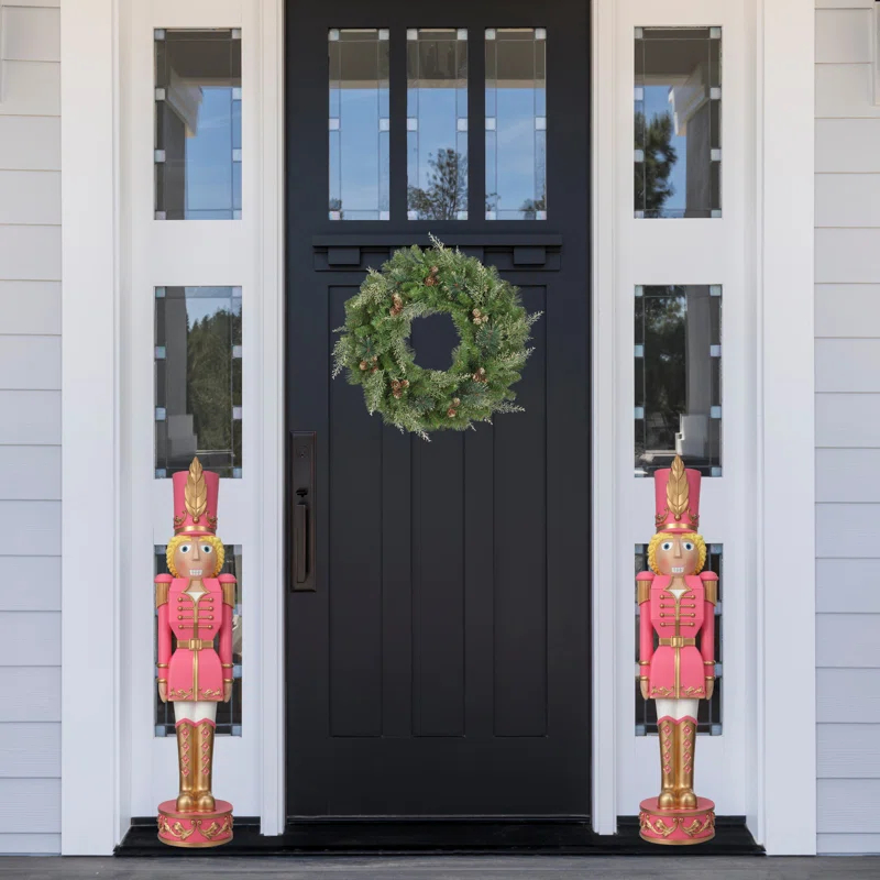 Haute Decor 37" Christmas Female Nutcracker Pink/Gold - Solid Resin Construction