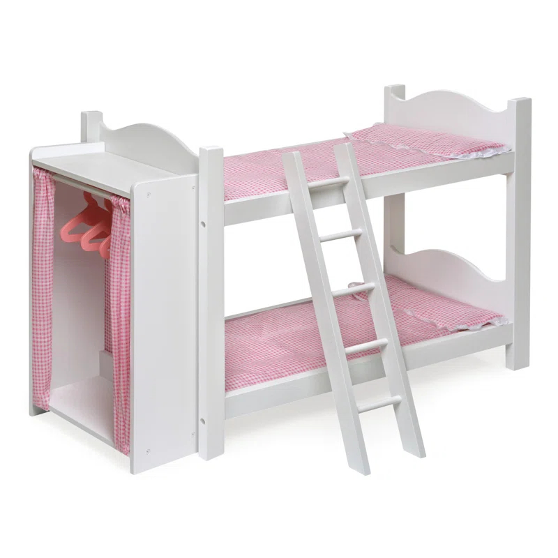 Badger Basket Bunk Beds with Ladder and Storage Armoire for 20" Dolls