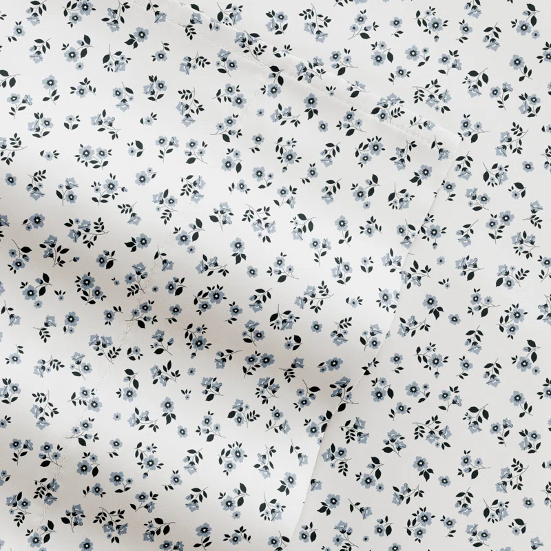 4 Piece Sheet Set Patterned Microfiber Ultra Soft Bedding in Floral Dream