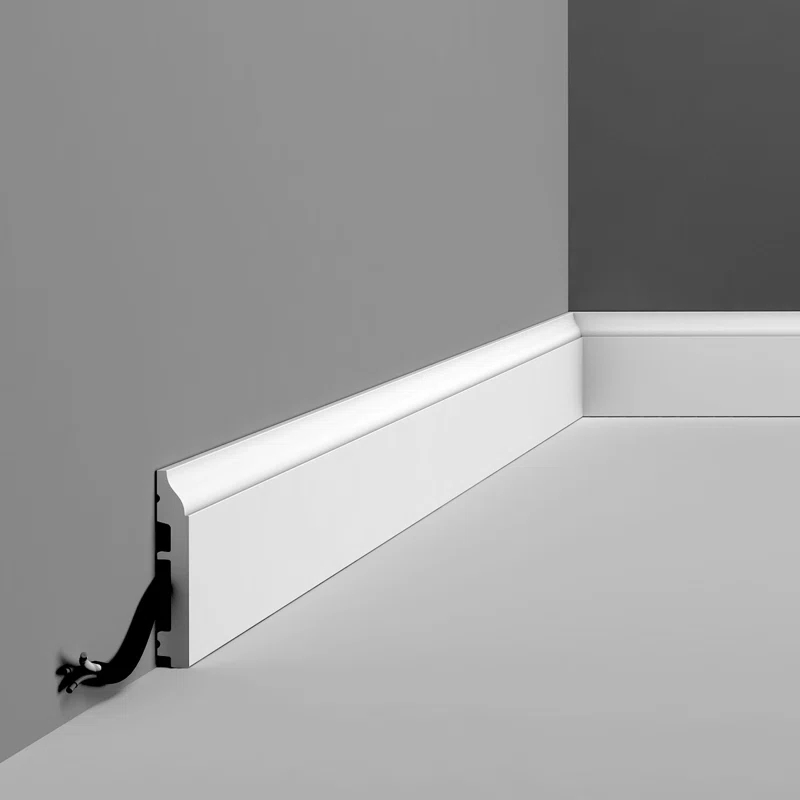 1/2 in D x 3-3/8 in W x 78-3/4 in L Primed White High Impact Polystyrene Baseboard Moulding (Set of 27)