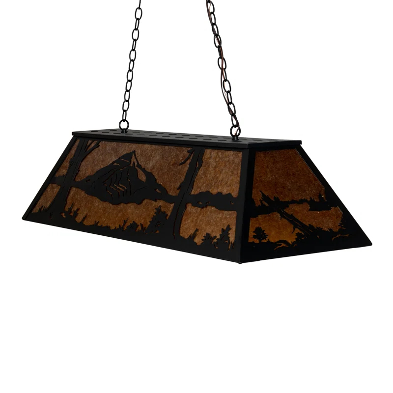 Meyda Lighting Rustic Lodge 6 - Light Black Pool Table Lights Pendant