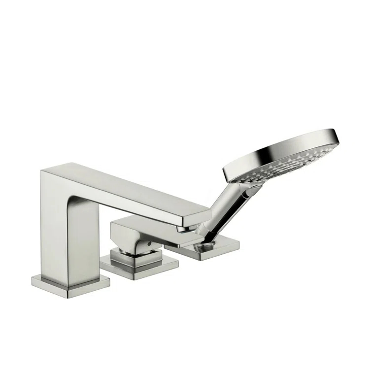 Metropol Single Handle Deck Mounted Roman Tub Faucet Trim with Diverter and Handshower