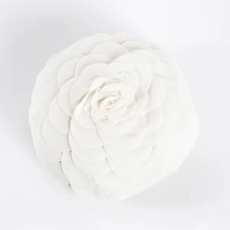 Saro Felt Collection Appliqued Felt Throw Pillow