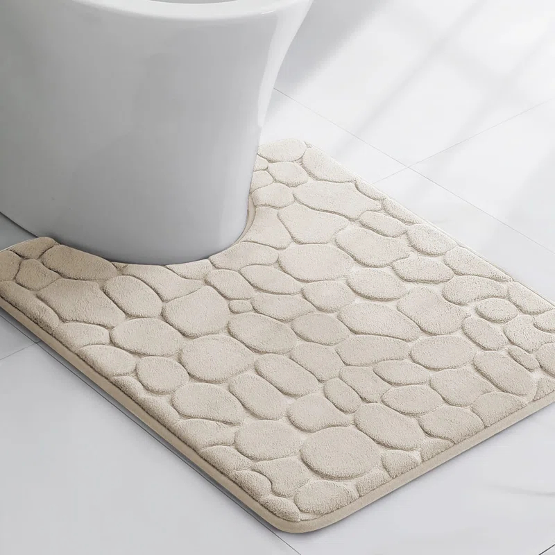 Evideco Contour Bath Rug Memory Foam Mat 3D Pebble 20”L x 20”W