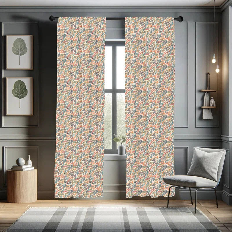 Ambesonne Boho Semi-Sheer Rod Pocket Sliding Panel (Set of 2)