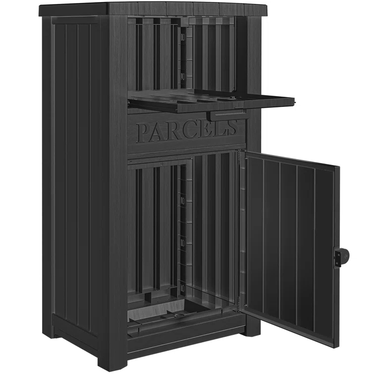 LHBcraft Resin Package Drop Box, Lockable Package Delivery and Outdoor Storage Box