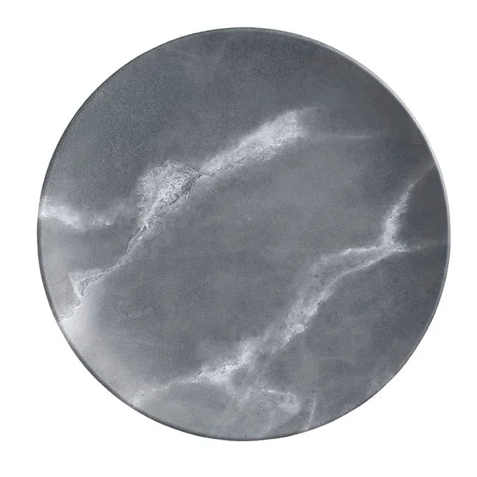 American Metalcraft Crave Collection COUPE PLATE, MEL, RD., GRAY MARBLE, 9" L