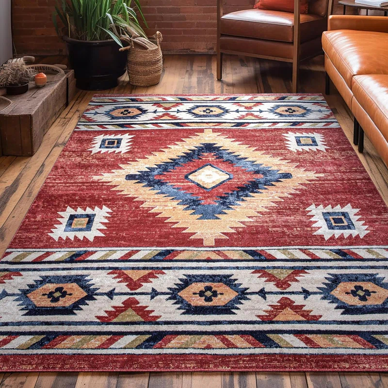 Well Woven Jamyn Lea Crimson Traditional Southwestern Tribal Red/Blue Rug