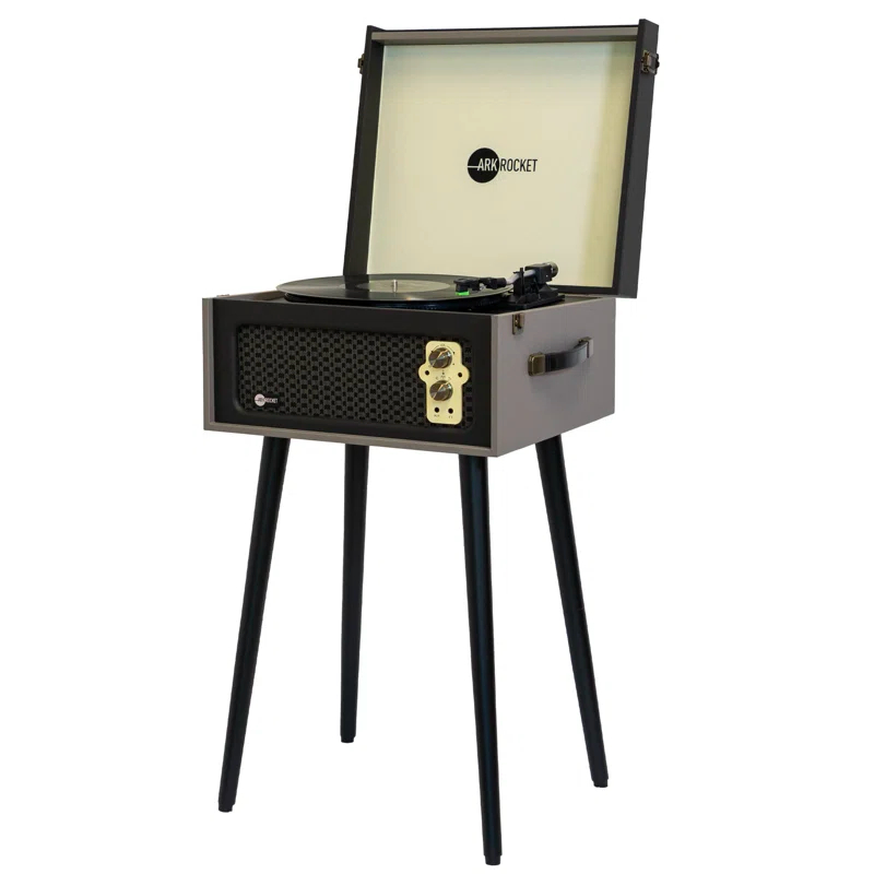 Arkrocket Audio Arkrocket Discovery Retro Turntable Wireless Record Player With Legs (Gray) & Reviews | Wayfair