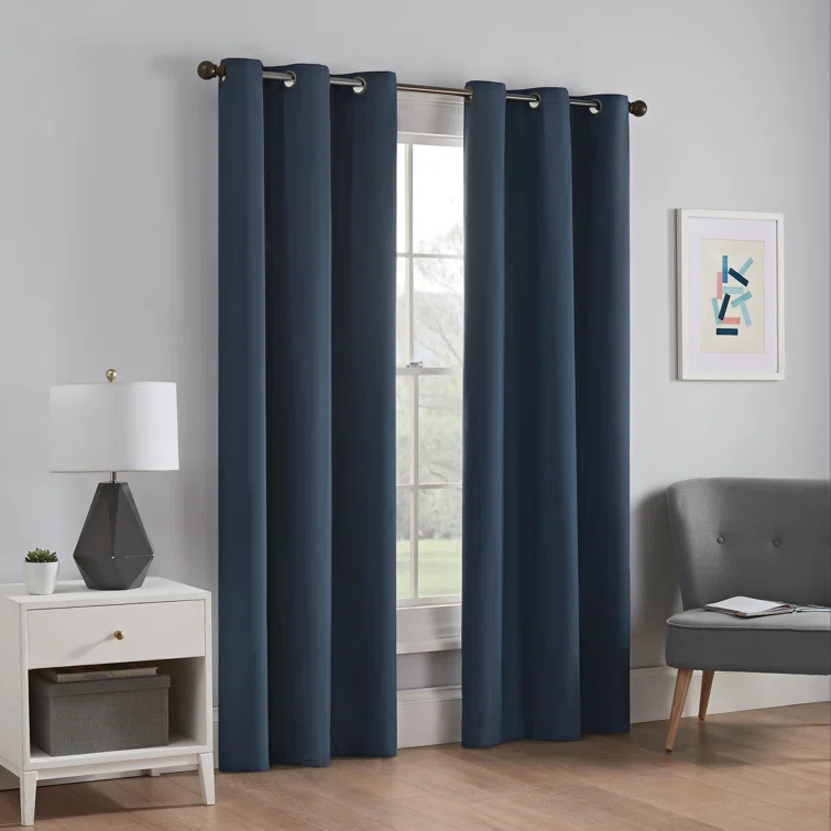 Eclipse Microfiber Blackout Grommet Curtains, Solid Thermaback Window Curtains & Reviews | Wayfair