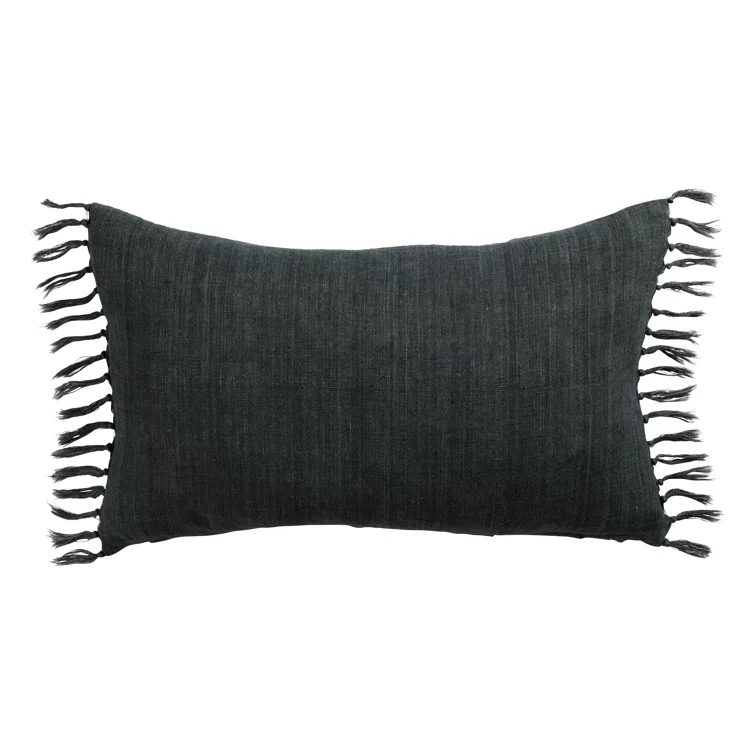 Roy Linen Pillow - Navy / 13" x 21" / Down