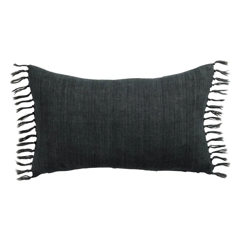 Roy Linen Pillow - Navy / 13" x 21" / Down