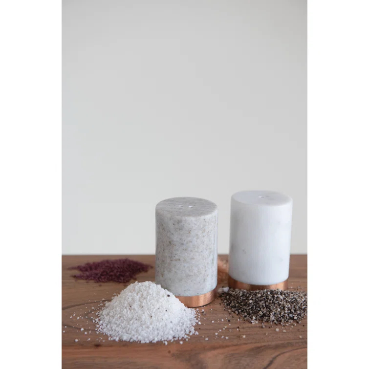 Creative Co-Op Marble Salt and Pepper Shaker Set & Reviews | Joss & Main