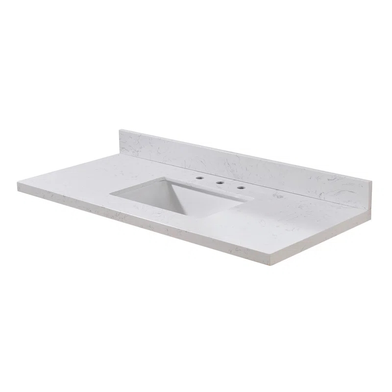 Altair 49" Single Bathroom Vanity Top in Aosta White with Sink