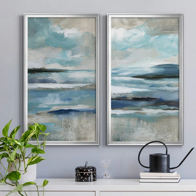 " Distant Drama I " 2 - Pieces Painting Print (Set of 2)