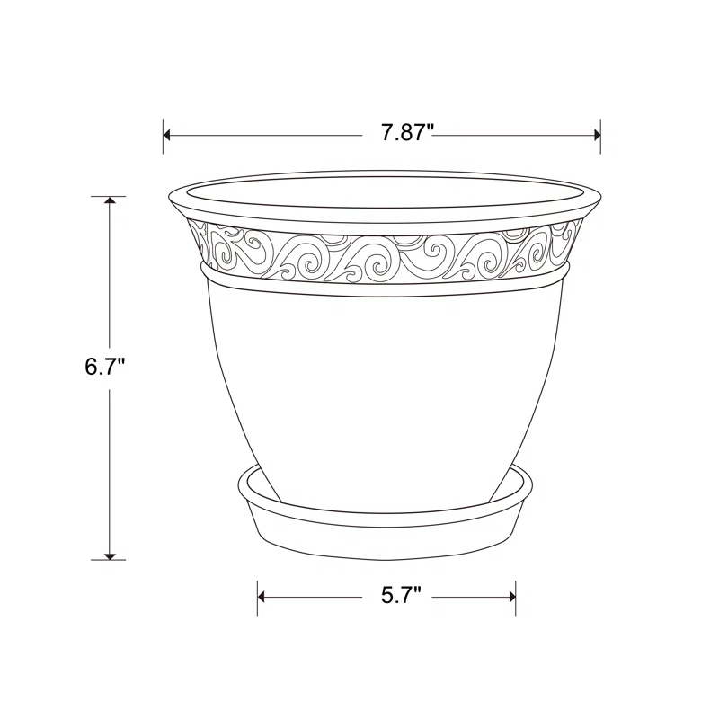 Southern Patio® Cadiz Ceramic Pot Planter with Saucer (Set of 2)