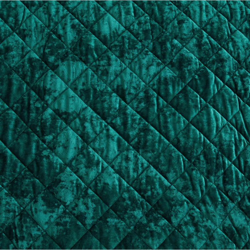 Chezmoi Collection Diamond Stitch Reversible Plush Distressed Velvet Quilt Set