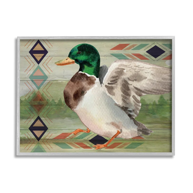 Stupell Industries " Patterned Rustic Mallard Duck "