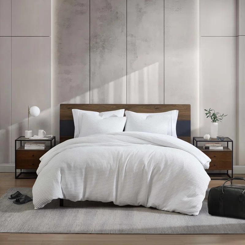 Kenneth Cole Kenneth Cole Solid Waffle Reversible Comforter Set