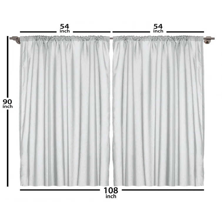Ambesonne Bamboo / Flower Floral Semi-Sheer Rod Pocket Curtain Panels (Set of 2)