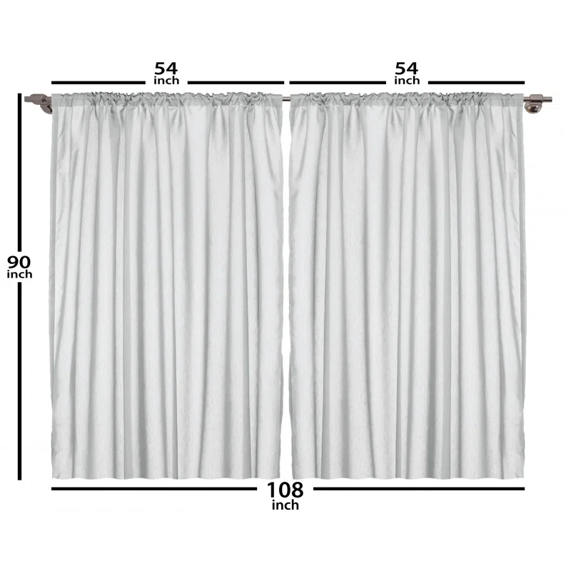 Ambesonne Bamboo / Flower Floral Semi-Sheer Rod Pocket Curtain Panels (Set of 2)