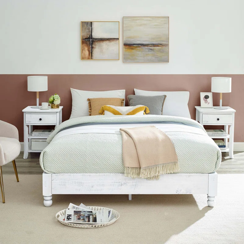 Millwood Pines 12" Wood Bed Frame