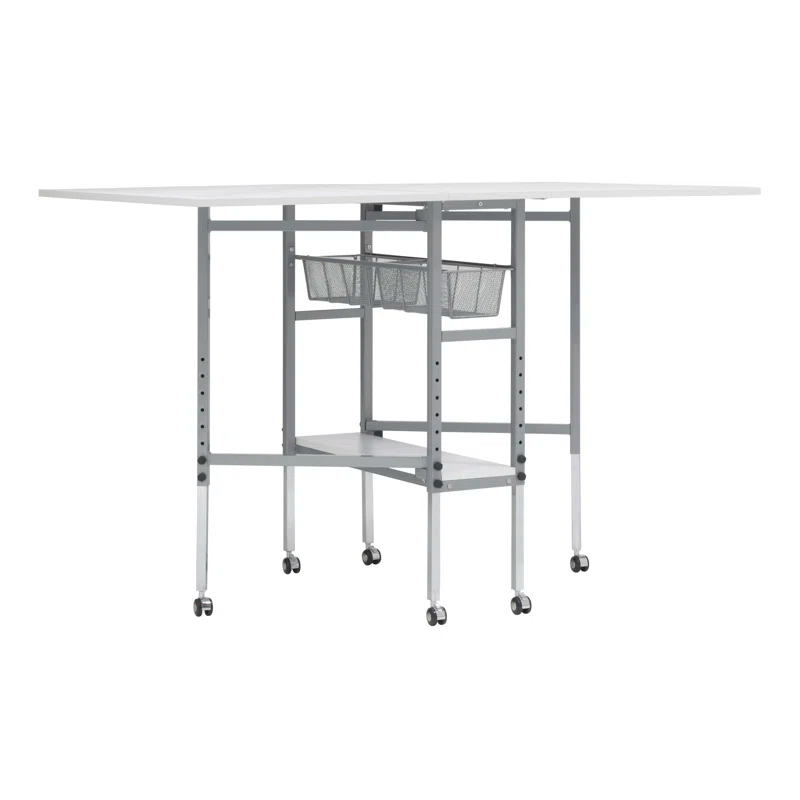 58.5'' x 36.75'' Foldable Sewing Table with Wheels