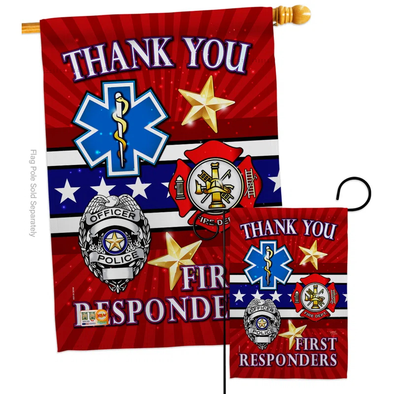 Breeze Decor Double Sided 40'' H x 28'' W Polyester Independence Day House Flag