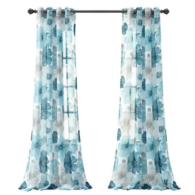 Lush Decor Leah Polyester Sheer Curtain Pair (Set of 2)
