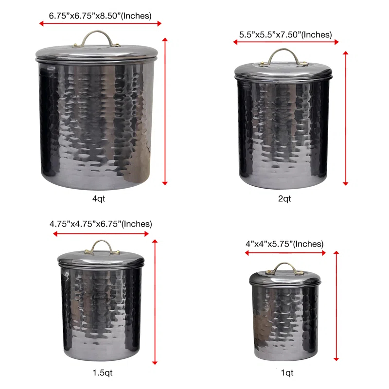 Winston Porter Stainless Steel Canister - Set of 4