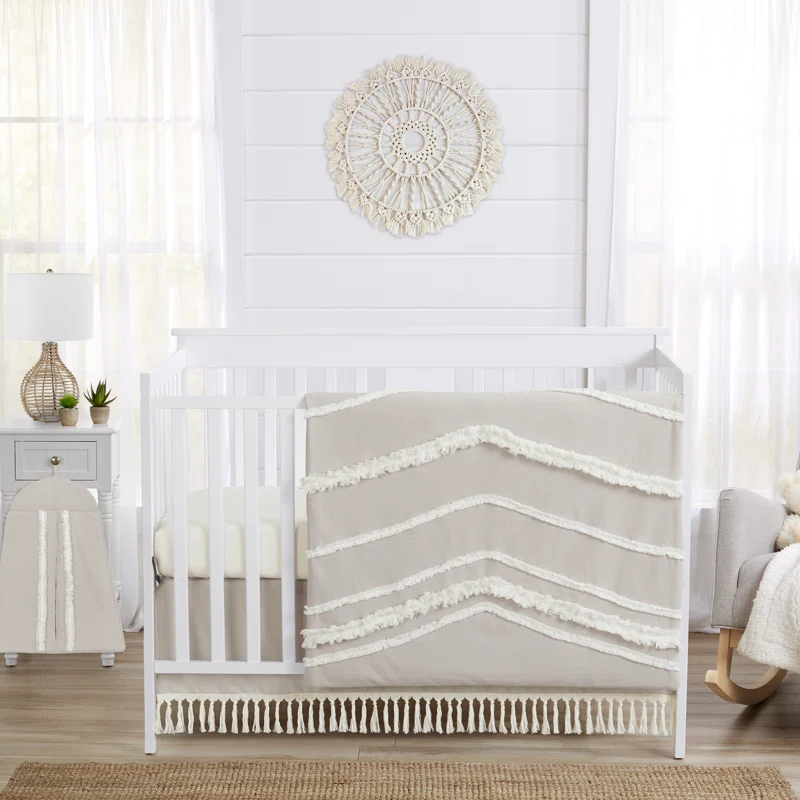 Sweet Jojo Designs Boho Fringe 4 Piece Crib Bedding Set
