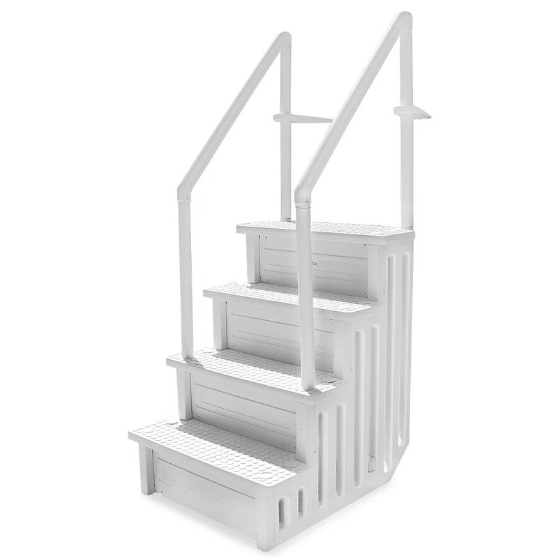 XtremepowerUS XtremepowerUS In-Pool Step Ladder with Handrails for Pools and Decks Up to 54" High
