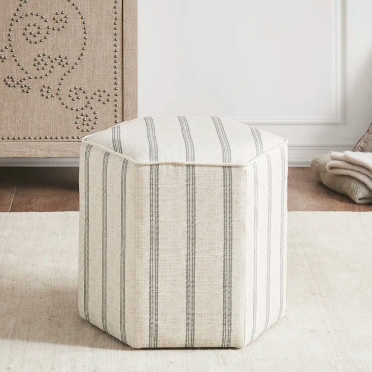 Martha Stewart Martha Stewart Ellen Striped Upholstered Ottoman