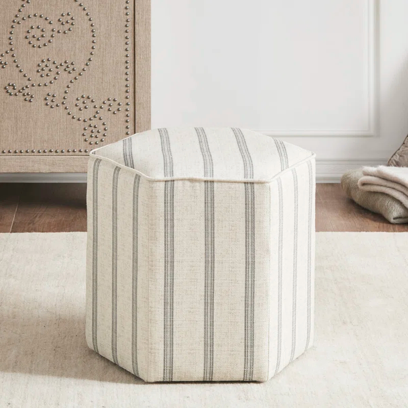 Martha Stewart Martha Stewart Ellen Striped Upholstered Ottoman