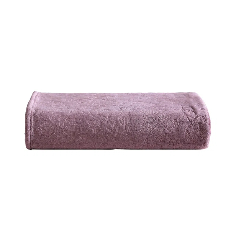 Eddie Bauer Eddie Bauer Woodblock Floral Embossed Signature Plush Throw Blanket